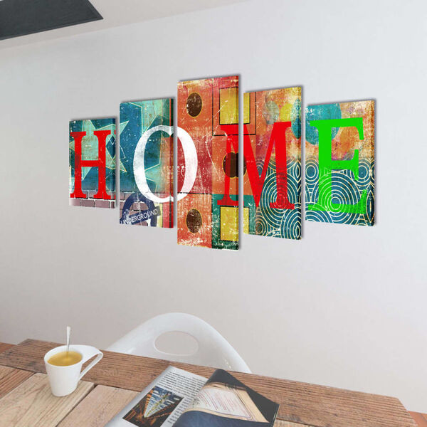 Canvas Wall Print Set Colourful Home Design 100 x 50 cm