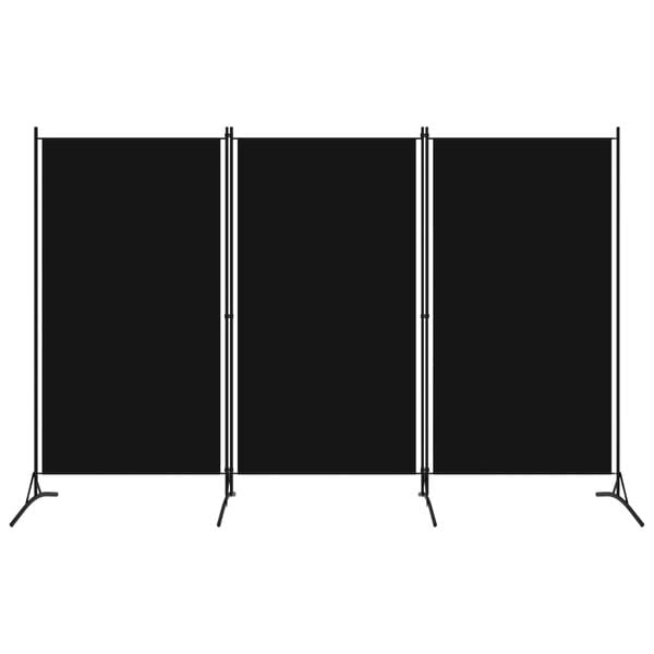vidaXL 3-Panel Room Divider Black 260x180 cm