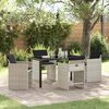 vidaXL Garden Dining Set with Cushion 5 pcs Light Grey Poly Rattan