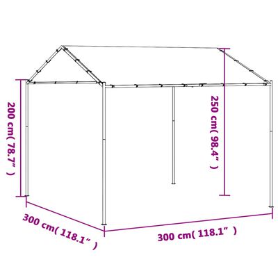 vidaXL Canopy Tent Beige 3x3 m Steel and Fabric