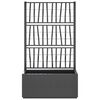 vidaXL Garden Planter with Trellis Dark Grey 80x36x140 cm PP