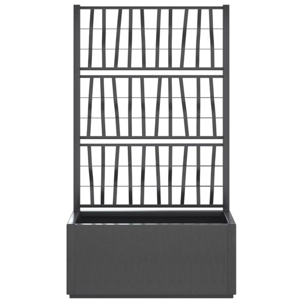 vidaXL Garden Planter with Trellis Dark Grey 80x36x140 cm PP