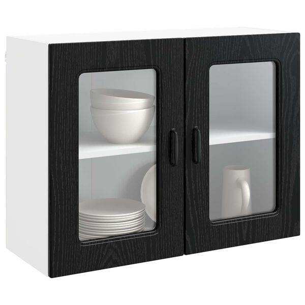 vidaXL Kitchen Cabinet with Storage Kalmar Black Oak 80 x 31 x 60 cm