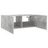 vidaXL TV Wall Cabinet with LED Lights Concrete Grey 80x35x31 cm