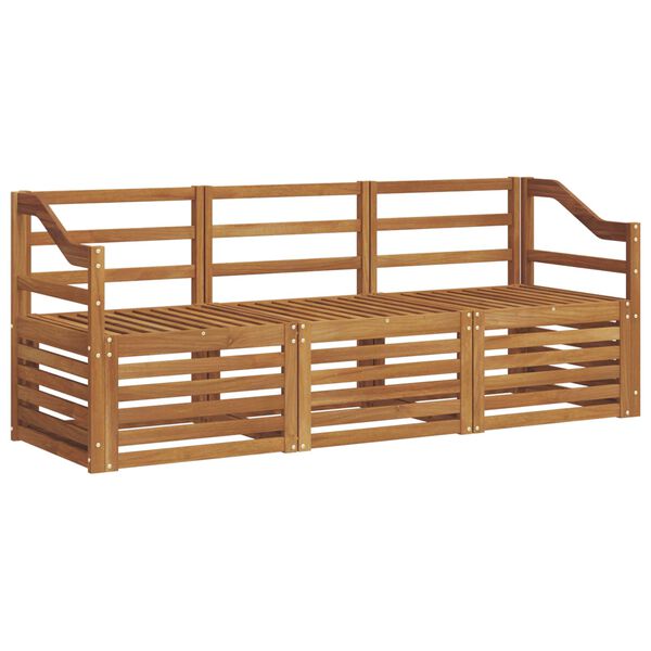 vidaXL Sofa Sets 3 pcs Natural Solid Acacia Wood