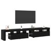 vidaXL TV Cabinet 2 pcs Black Oak 290 x 37 x 40 cm Engineered Wood