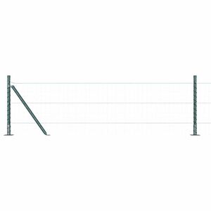 vidaXL Fence Post with Concrete Base 52 pcs Green Powder-Coated Steel