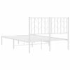 vidaXL Metal Bed Frame without Mattress with Headboard White 120x190cm