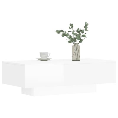 vidaXL Coffee Table High Gloss White 100x49.5x31 cm Engineered Wood