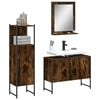 vidaXL 3 Piece Bathroom Cabinet Set Smoked Oak Engineered Wood