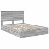 vidaXL Storage Bed Grey Sonoma 140 x 200 cm Engineered Wood