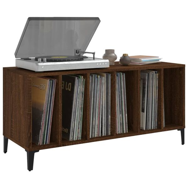 vidaXL Record Cabinet Brown Oak 100x38x48 cm Engineered Wood
