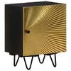 vidaXL Bedside Cabinet with Brass Front 40x30x50 cm Solid Mango Wood