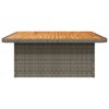 vidaXL Garden Table Grey 110x110x71 cm Poly Rattan and Acacia Wood