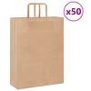 vidaXL Paper Bags 50 pcs with Handles Brown 32x12x42 cm