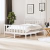 vidaXL Bed Frame without Mattress White Double Solid Wood