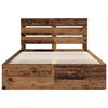 vidaXL Bed Frame with Headboard Old Wood 140 x 200 cm Solid Pine Wood