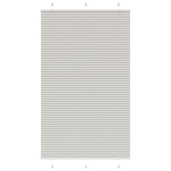 vidaXL Pleated Blind Light Grey 120x200 cm Fabric Width 119.4 cm Polyester
