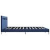 vidaXL Bed Frame with LED without Mattress Blue Fabric 150x200 cm King Size