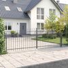 vidaXL Garden Gate with Lock Grey 150 x 400 cm Steel