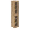 vidaXL Highboard 2 pcs Artisan Oak Glass