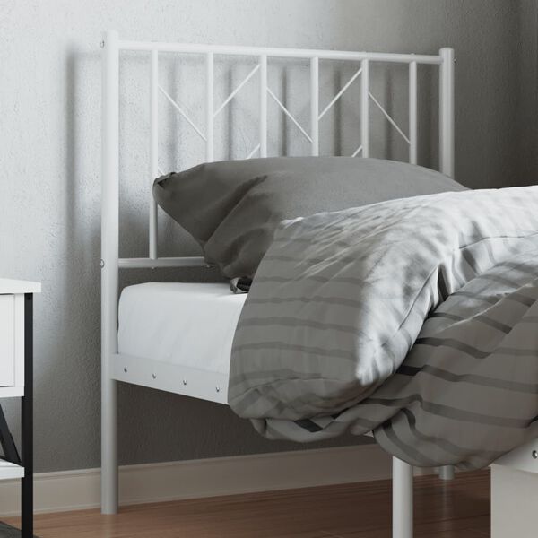 vidaXL Metal Headboard White 75 cm