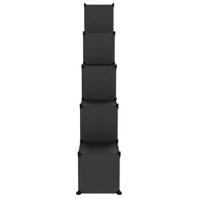 vidaXL Storage Cube Organiser with 15 Cubes and Doors Black PP