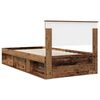 vidaXL Bed Frame with Headboard Old Wood 100 x 200 cm Solid Pine Wood