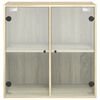 vidaXL Wall Cabinet with Glass Doors Sonoma Oak 68x37x68.5 cm