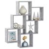 vidaXL Wall Cube Shelf Concrete Grey 78x15x93 cm Engineered Wood