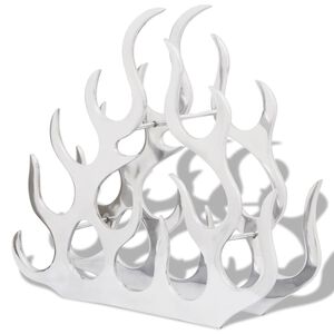 vidaXL Wine Stand for 11 Bottles Silver Aluminium