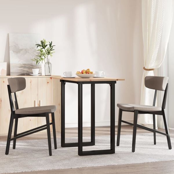 vidaXL Dining Table O-Frame 80x50x75.5 cm Solid Wood Pine and Steel