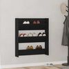 vidaXL Shoe Cabinet Black Oak 80 x 18 x 90 cm Engineered Wood