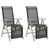vidaXL Reclining Garden Chairs 2 pcs Textilene and Aluminium Silver