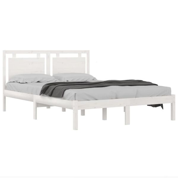 vidaXL Bed Frame without Mattress White 200x200 cm Solid Wood