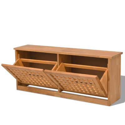 vidaXL Shoe Storage Bench Solid Walnut Wood 94x20x38 cm