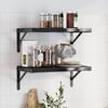 vidaXL Wall Shelves 2 pcs 50x30 cm Black Stainless Steel