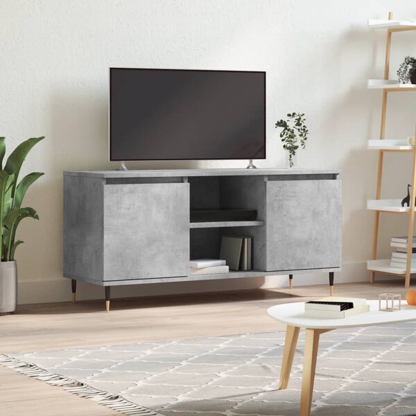 vidaXL TV Cabinet Concrete Grey 104x35x50 cm Engineered Wood