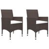 vidaXL 3 Piece Garden Bistro Set Poly Rattan and Tempered Glass Brown