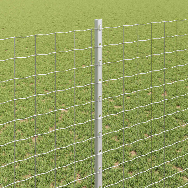 vidaXL Fence Post 11 pcs Silver 140 cm Steel