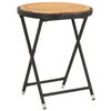 vidaXL Tea Table | Black | Solid Acacia wood | 60 cm Diameter | Foldable