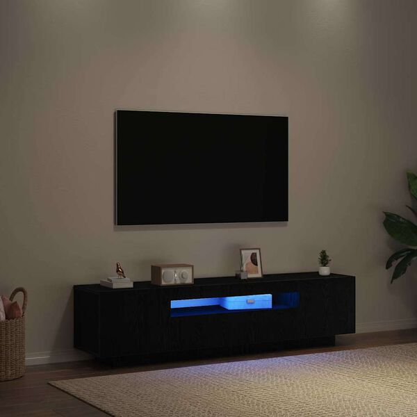 vidaXL TV Cabinet Black 160 x 35 x 40 cm Engineered Wood