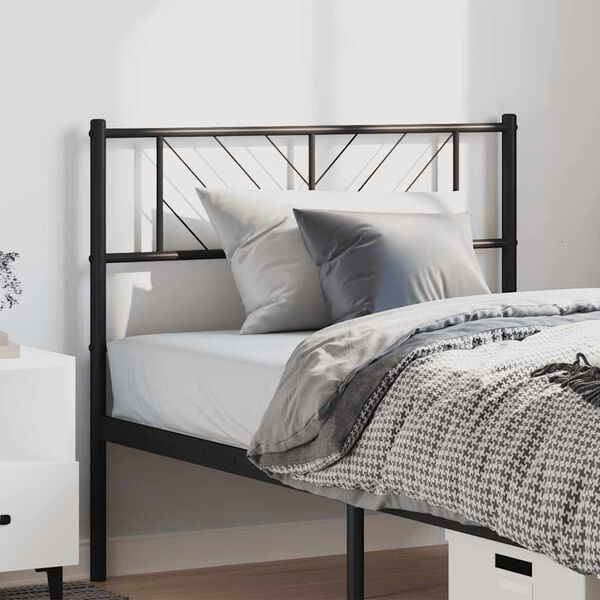 vidaXL Metal Replace Headboard Black 100 cm