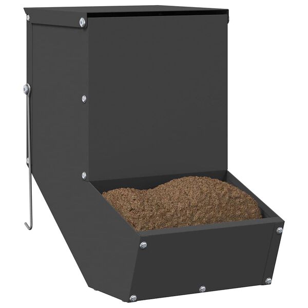 vidaXL Rabbit Feeder Black 17.5 x 26 x 28.5 cm Cold-Rolled Steel