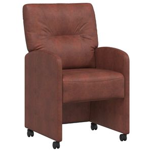 vidaXL Dining Chairs with Wheels 2 pcs Shiny brown 57 x 67 x 95 cm