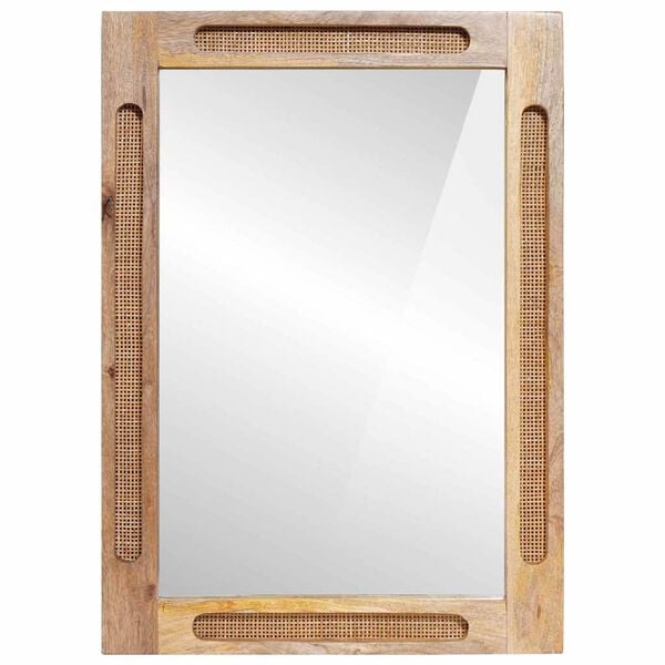 vidaXL Bathroom Mirror Brown 50 x 70 x 2.5 cm Solid Mango Wood