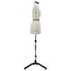 vidaXL Adjustable Dress Form Female Height Adjustable Cream S Velvet