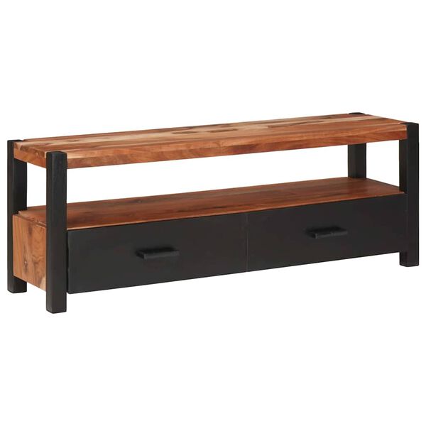 vidaXL Media Storage Cabinet with Drawer Brown Solid acacia wood