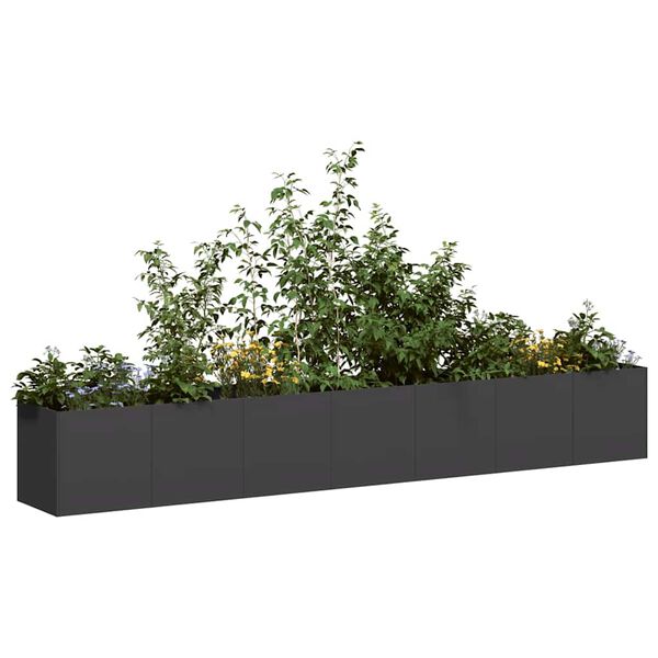 vidaXL Planter Black 280x40x40 cm Cold-rolled Steel
