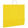 vidaXL Paper Bags 250 pcs with Handles Yellow 54x15x49 cm